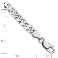 14k White Gold 6.25mm Flat Beveled Curb Chain-WFBU160-7