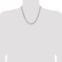 14k White Gold 7.25mm Flat Beveled Curb Chain-WFBU180-20