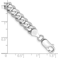 14k White Gold 7.25mm Flat Beveled Curb Chain-WFBU180-8