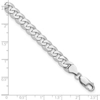 14k White Gold 7.25mm Flat Beveled Curb Chain-WFBU180-9