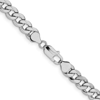 14k White Gold 8mm Flat Beveled Curb Chain-WFBU200-20
