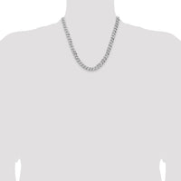 14k White Gold 8mm Flat Beveled Curb Chain-WFBU200-20