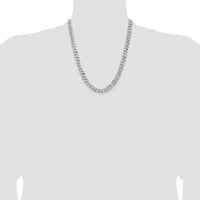 14k White Gold 8mm Flat Beveled Curb Chain-WFBU200-22