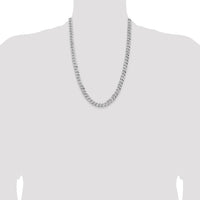 14k White Gold 8mm Flat Beveled Curb Chain-WFBU200-24