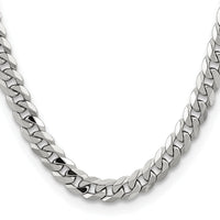 14k White Gold 8.5mm Flat Beveled Curb Chain-WFBU220-22
