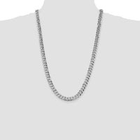 14k White Gold 8.5mm Flat Beveled Curb Chain-WFBU220-26