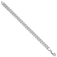 14k White Gold 8.5mm Flat Beveled Curb Chain-WFBU220-8