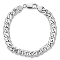 14k White Gold 8.5mm Flat Beveled Curb Chain-WFBU220-8