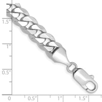 14k White Gold 8.5mm Flat Beveled Curb Chain-WFBU220-8