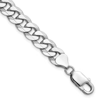 14k White Gold 8.5mm Flat Beveled Curb Chain-WFBU220-8