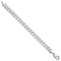 14k White Gold 9.5mm Flat Beveled Curb Chain-WFBU250-9