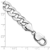 14k White Gold 9.5mm Flat Beveled Curb Chain-WFBU250-9