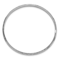 14k 3/16 White Gold Florentine Engraved Hinged Bangle-WFE3/16
