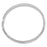 14k 5/16 White Gold Florentine Engraved Hinged Bangle-WFE5/16