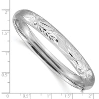 14k 5/16 White Gold Florentine Engraved Hinged Bangle-WFE5/16