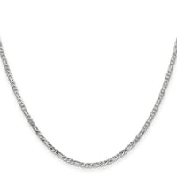 14k White Gold 2.25mm Flat Figaro Chain-WFIG060-16