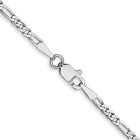 14k White Gold 2.25mm Flat Figaro Chain-WFIG060-22