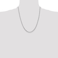 14k White Gold 2.25mm Flat Figaro Chain-WFIG060-22