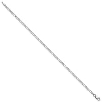 14k White Gold 2.25mm Flat Figaro Chain Anklet-WFIG060-9