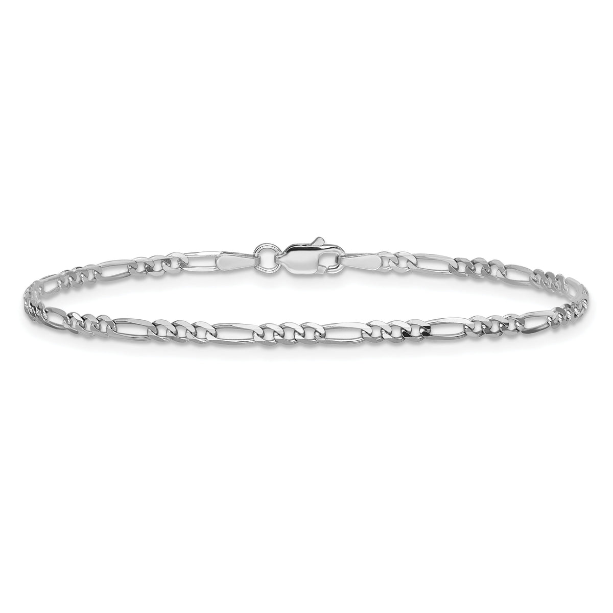 14k White Gold 2.25mm Flat Figaro Chain-WFIG060-8