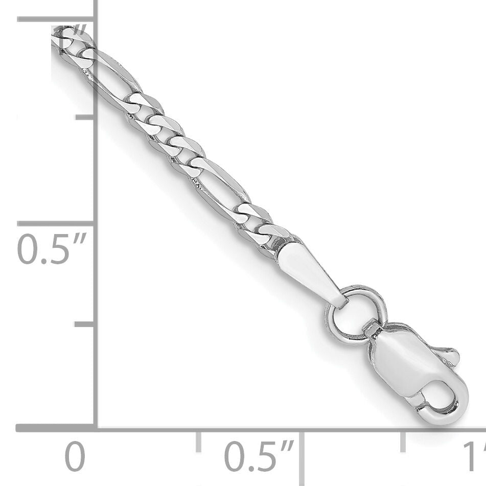 14k White Gold 2.25mm Flat Figaro Chain-WFIG060-7