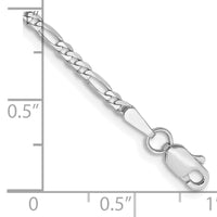 14k White Gold 2.25mm Flat Figaro Chain Anklet-WFIG060-9