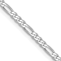 14k White Gold 2.25mm Flat Figaro Chain-WFIG060-24