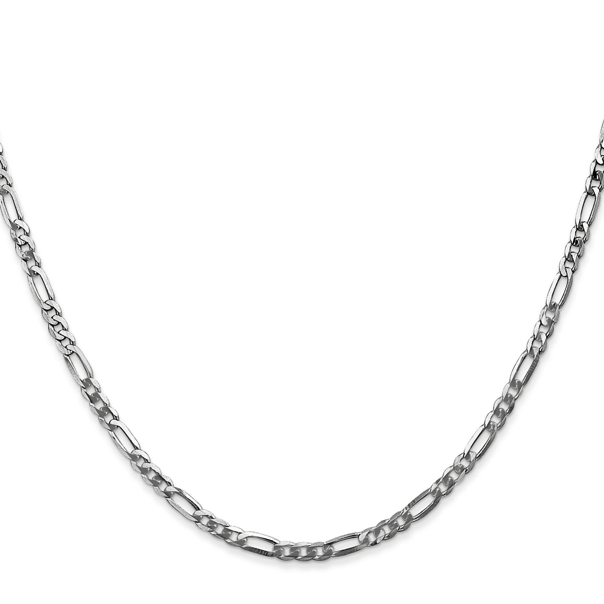 14k White Gold 2.75mm Flat Figaro Chain-WFIG070-22