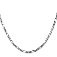 14k White Gold 2.75mm Flat Figaro Chain-WFIG070-18