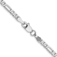 14k White Gold 2.75mm Flat Figaro Chain-WFIG070-22