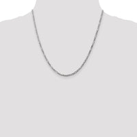 14k White Gold 2.75mm Flat Figaro Chain-WFIG070-20