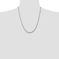14k White Gold 2.75mm Flat Figaro Chain-WFIG070-22