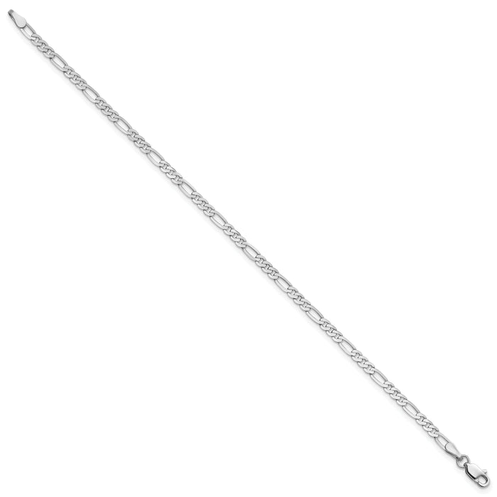 14k White Gold 2.75mm Flat Figaro Chain-WFIG070-8