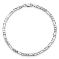 14k White Gold 2.75mm Flat Figaro Chain Anklet-WFIG070-9