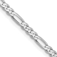 14k White Gold 2.75mm Flat Figaro Chain-WFIG070-22