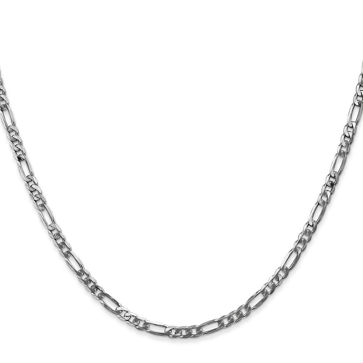 14k White Gold 3mm Flat Figaro Chain-WFIG080-18
