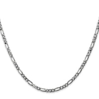 14k White Gold 3mm Flat Figaro Chain-WFIG080-26