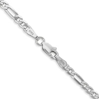 14k White Gold 3mm Flat Figaro Chain-WFIG080-16