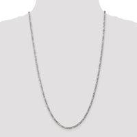 14k White Gold 3mm Flat Figaro Chain-WFIG080-20