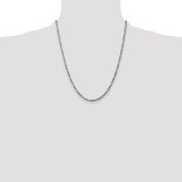 14k White Gold 3mm Flat Figaro Chain-WFIG080-22