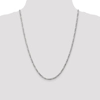 14k White Gold 3mm Flat Figaro Chain-WFIG080-24