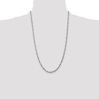 14k White Gold 3mm Flat Figaro Chain-WFIG080-26