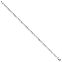 14k White Gold 3mm Flat Figaro Chain Anklet-WFIG080-10