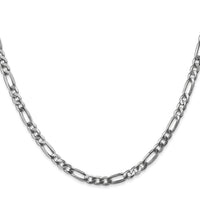14k White Gold 4mm Flat Figaro Chain-WFIG100-18