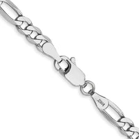 14k White Gold 4mm Flat Figaro Chain-WFIG100-18