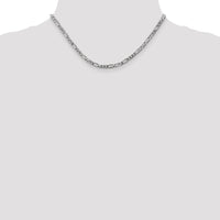 14k White Gold 4mm Flat Figaro Chain-WFIG100-16