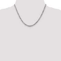 14k White Gold 4mm Flat Figaro Chain-WFIG100-18