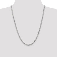 14k White Gold 4mm Flat Figaro Chain-WFIG100-24