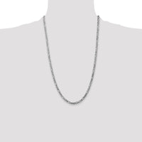 14k White Gold 4mm Flat Figaro Chain-WFIG100-26