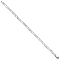 14k White Gold 4mm Flat Figaro Chain-WFIG100-7